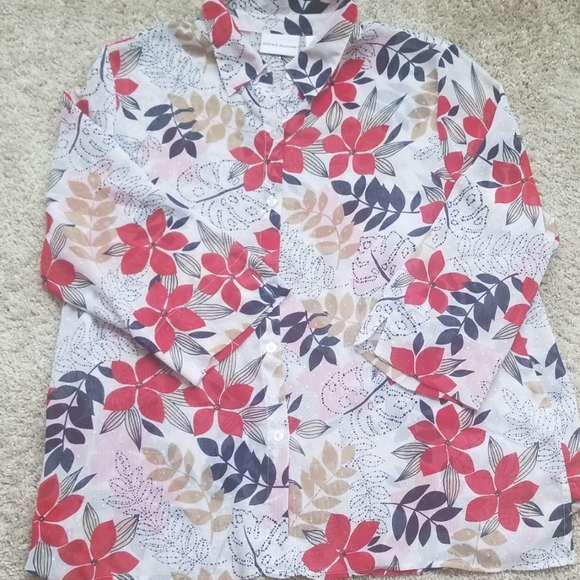 ALFRED DUNNER BUTTON DOWN BLOUSE - Picture 8 of 8